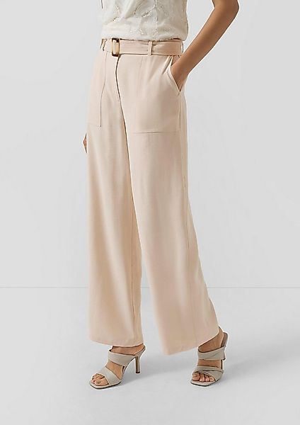 s.Oliver Chinos Hose Wide-Leg-Hose mit Elastikeinsatz und Gürtel günstig online kaufen