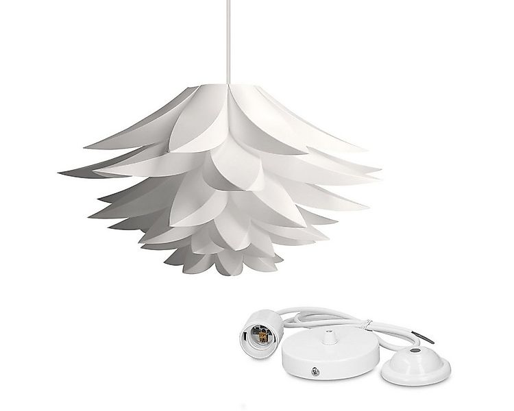 kwmobile Deckenleuchten DIY Puzzle Lampe Lotus Schirm Set - 90cm Kabel E27 günstig online kaufen