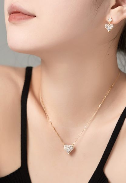 BRELLATO Schmuckset Herz-Anhänger Halskette Ohrstecker, Geschenk-Idee günstig online kaufen