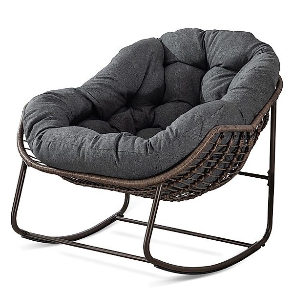 Yorbay Schaukelsessel Wohnzimmer, Rattanstuhl (mit Metallgestell günstig online kaufen