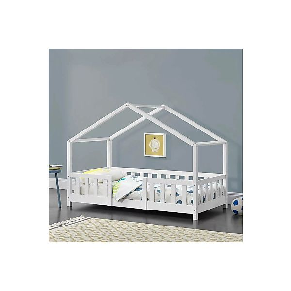 Kinderbett in Hausform, weiß THULE-100 Liegefläche 80x160 cm mit Lattenrost günstig online kaufen