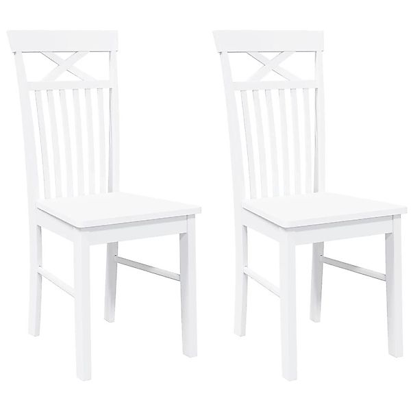 vidaXL Esszimmerstuhl Esszimmerstühle 2 Stk. Weiß günstig online kaufen