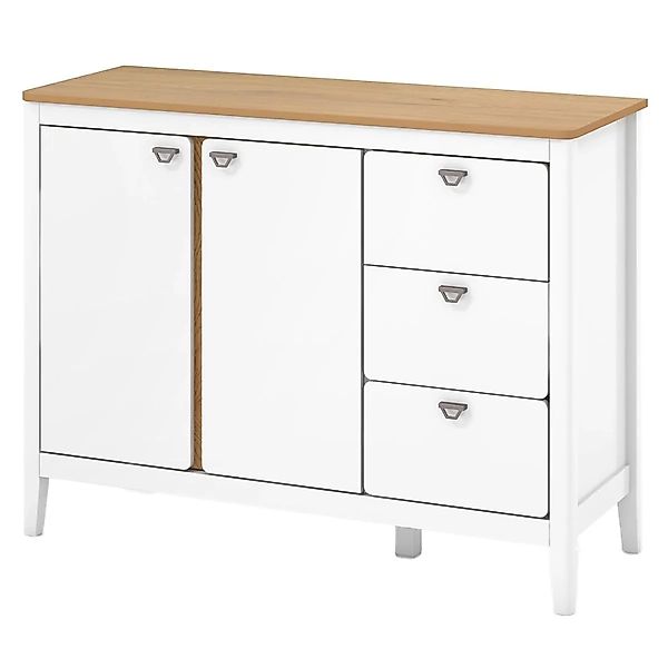 Costway Küchenschrank 2 Türen 3 Schubladen 106 x 40 x 80 cm Weiß günstig online kaufen