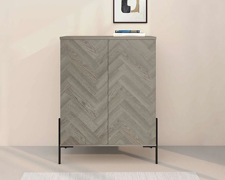 Leonique Highboard "Eadwine" Kommode, Midischrank, Push-to-open, Türen mit günstig online kaufen