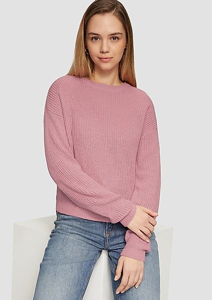 QS Longpullover Strickpullover Verkürzter Pullover mit günstig online kaufen