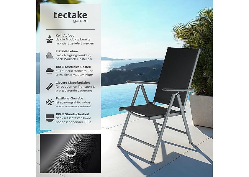 tectake Gartenstuhl Balkonstuhl, klappbar, Textilene-Gewebe, 67 x 56 x 105 günstig online kaufen
