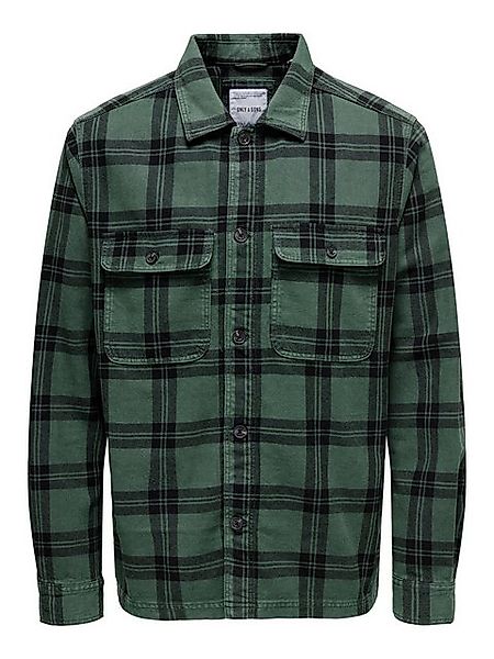 ONLY & SONS Langarmhemd Regular Fit Hemdkragen Knopfleiste Brusttaschen ONS günstig online kaufen