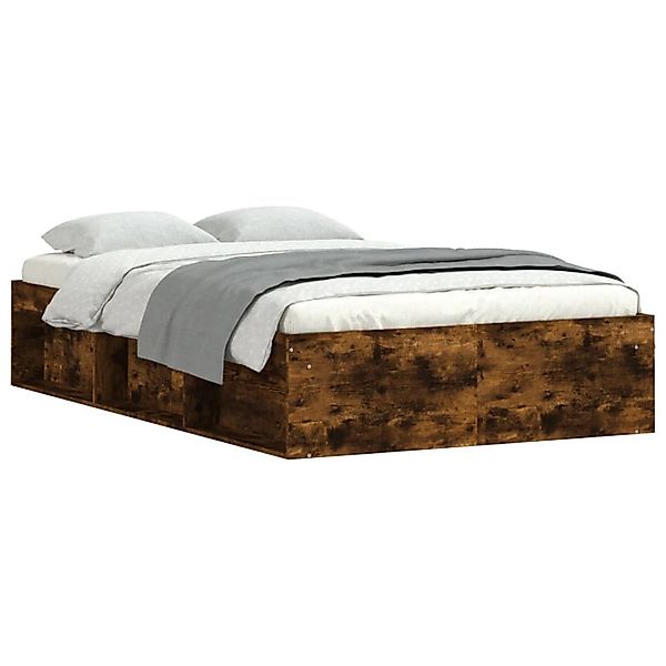 vidaXL Bettgestell, Bettrahmen Räuchereiche 120x190 cm günstig online kaufen