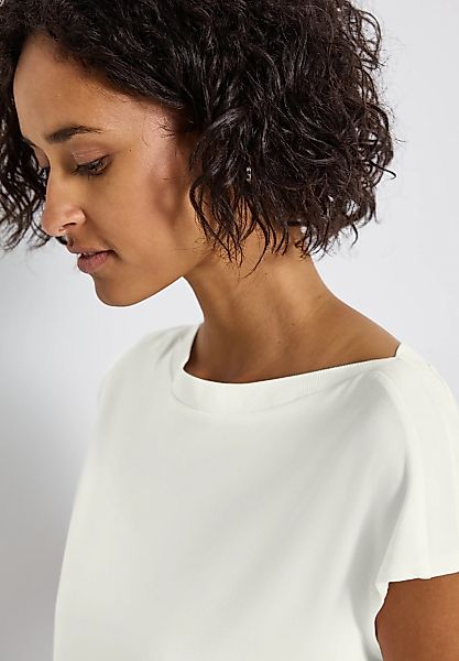 STREET ONE T-Shirt, U-Boot Shirt mit Rippdetail günstig online kaufen