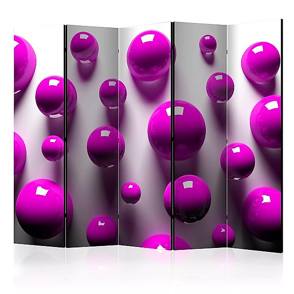 5-teiliges Paravent - Purple Balls Ii [room Dividers] günstig online kaufen
