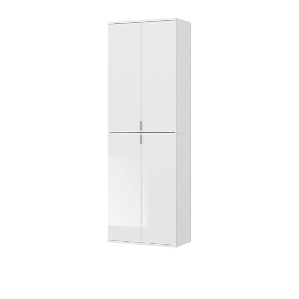Inn.Furn Garderobenschrank Weiß Hochglanz 61 cm 4-türig SystemX günstig online kaufen