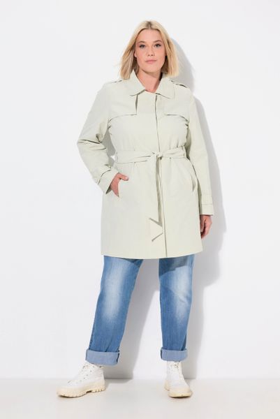 Ulla Popken Wintermantel Trenchcoat A-Linie Hemdkragen günstig online kaufen