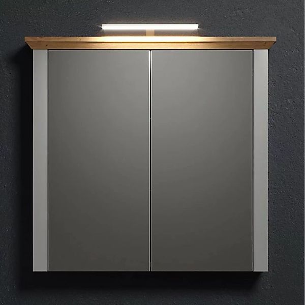 Lomadox Spiegelschrank LICATA-19 grau mit Artisan Eiche Nb. 78/73/24 cm günstig online kaufen