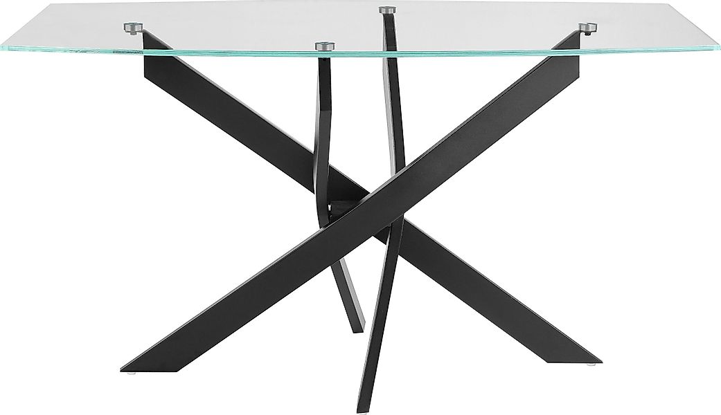INOSIGN Esstisch Kairi, Glastischplatte, pulverbeschichtetem Metallgestell, günstig online kaufen