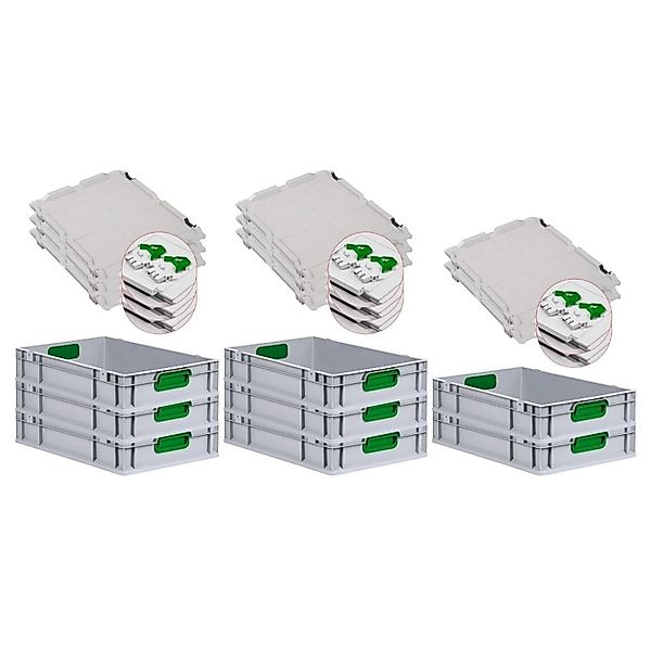 PROREGAL Spar Set 8x Eurobox Nextgen Color Mit Scharnierdeckel & Schiebesch günstig online kaufen