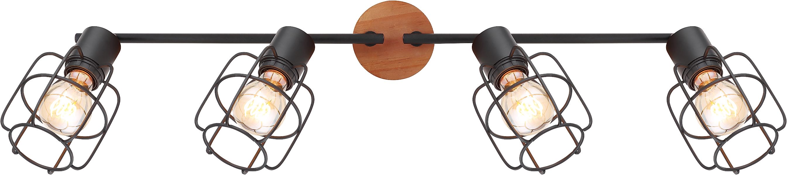 GLOBO LIGHTING Deckenstrahler »WILLA« E27 1 Stk. Deckenspot/Holz/schwarz/be günstig online kaufen