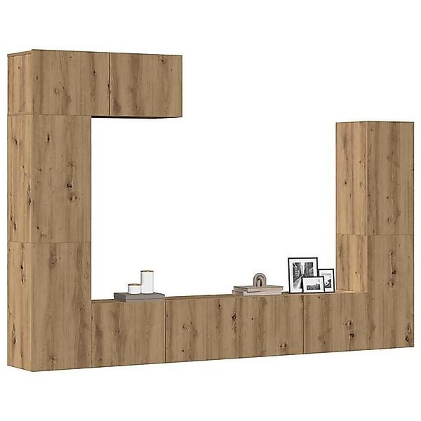 vidaXL Schrankmodule 5-tlg. TV-Schrank-Set Wandmontage Artisan-Eiche Holzwe günstig online kaufen