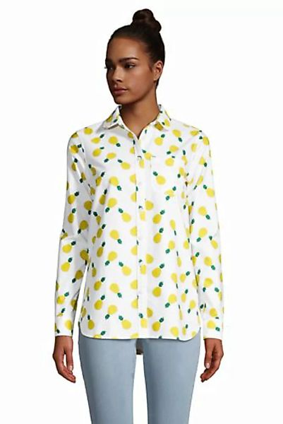 Langärmelige Oxford-Bluse mit Bubikragen, Damen, Größe: 48-50 Normal, Weiß, günstig online kaufen