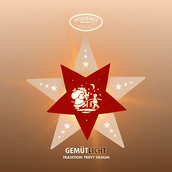 Weigla Dekostern "LED Knecht Ruprecht, Fensterbild, WEIẞ-ROT, Made in Germa günstig online kaufen