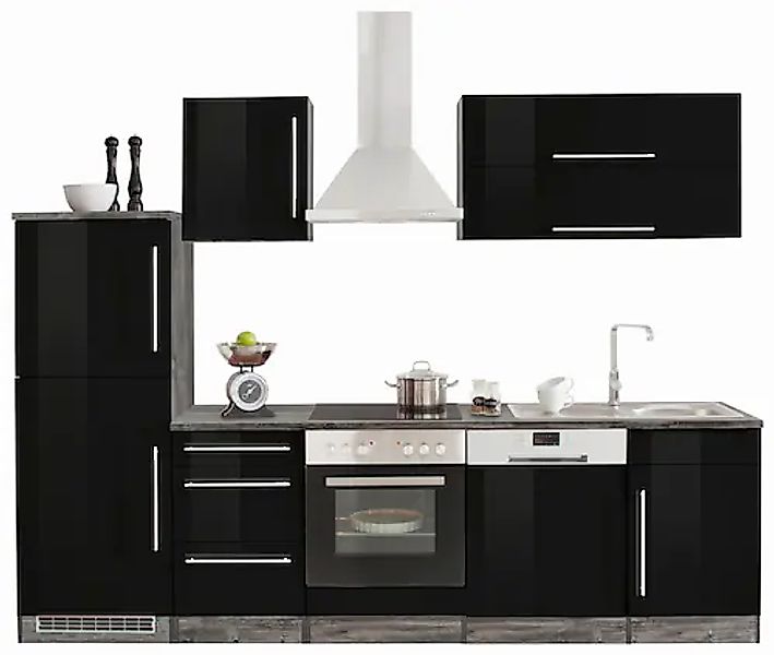 KOCHSTATION Küchenzeile »KS-Samos« Breite 280 cm, wahlweise mit E-Geräten, günstig online kaufen