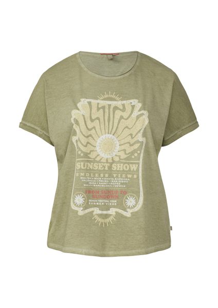 QS Kurzarmshirt T-Shirt Gewaschenes T-Shirt mit günstig online kaufen