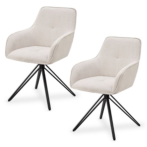 Juskys Esszimmerstuhl Clyde, 2er Set, Stoff günstig online kaufen