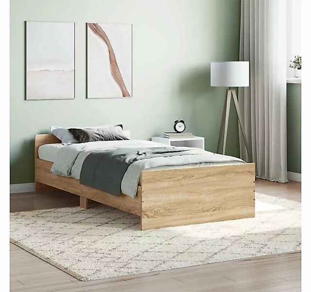 furnicato Bett Bettgestell Sonoma-Eiche 90x190 cm Holzwerkstoff günstig online kaufen