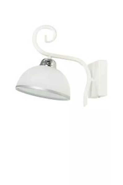 Wandlampe Weiß Metall Glasschirm satiniert E27 günstig online kaufen