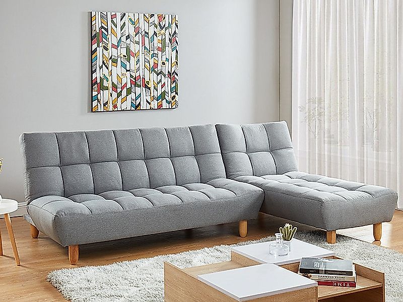 Modulierbares Schlafsofa Klappsofa - Stoff - Grau - ESTEBAN günstig online kaufen