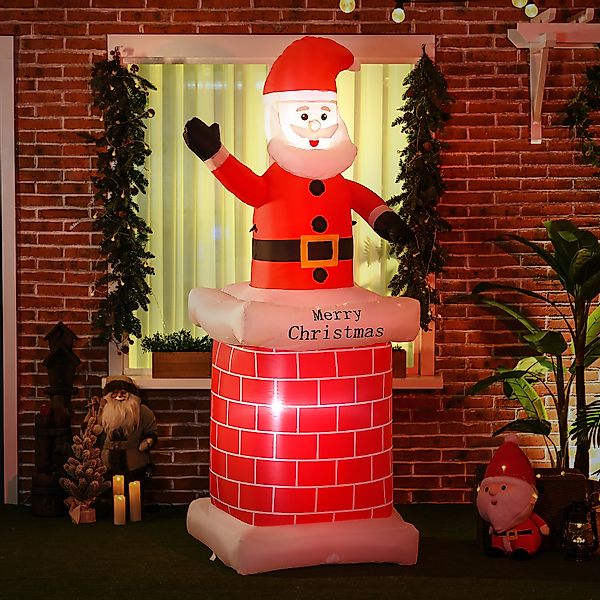 HOMCOM aufblasbarer Weihnachtsdeko 210 m Weihnachtsmann mit Schornstein sel günstig online kaufen