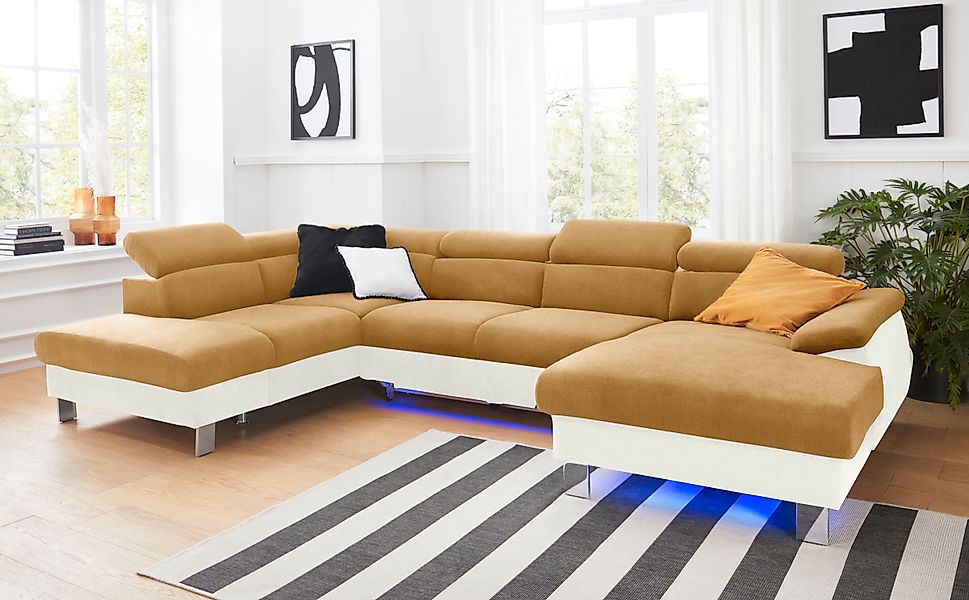 COTTA Wohnlandschaft »Komaris U-Form, B: 320 cm« mit Kopfteilverstellung, o günstig online kaufen