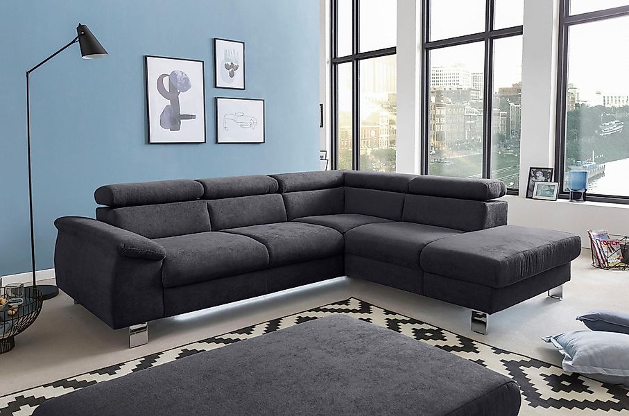 COTTA Ecksofa "Komaris L-Form, B: 249 cm", mit Kopfteilverstellung, optiona günstig online kaufen