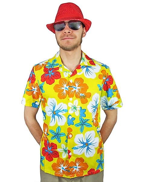 Das Kostümland Kostüm Hawaii Hemd 'Hibiskus', Gelb günstig online kaufen