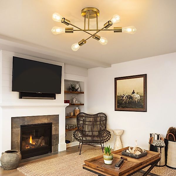 ZMH Deckenleuchte Deckenlampe Vintage Wohnzimmer E27, günstig online kaufen