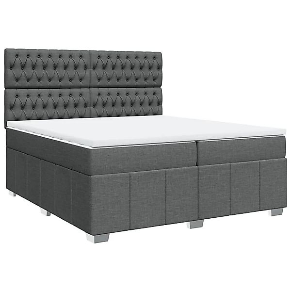 vidaXL Boxspringbett mit Matratze Dunkelgrau 200x200 cm Stoff 3291783 günstig online kaufen