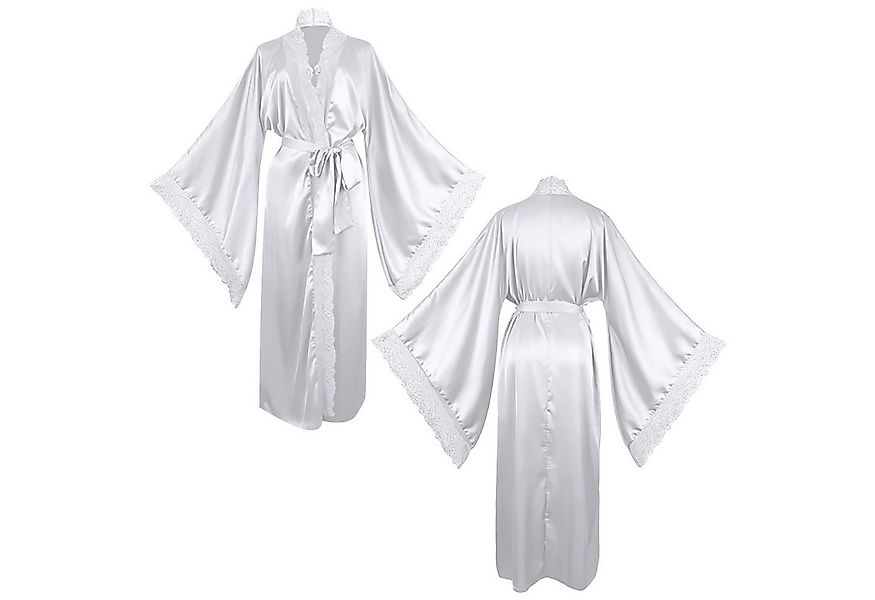 Refttenw Pyjama Satin Bademantel,V-Ausschnitt Nachthemd,Spitze Nachtkleid,m günstig online kaufen