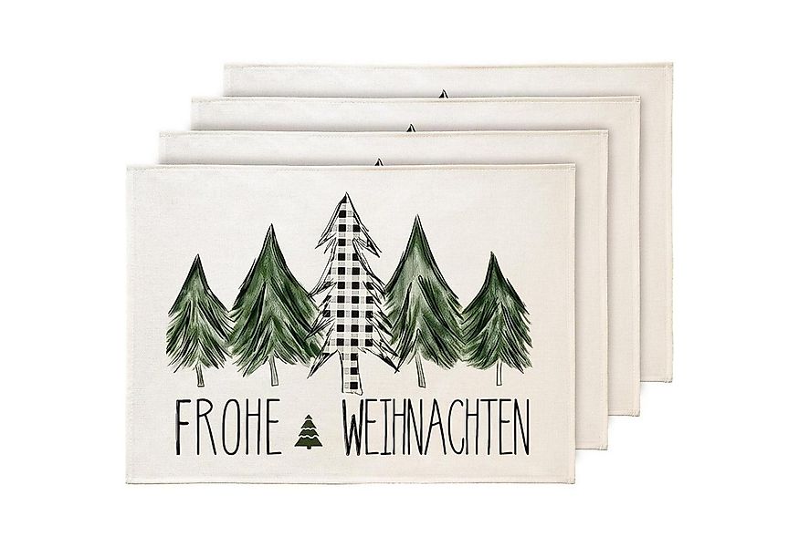 LuxusKollektion Baumbehang Platzset Weihnachten 4er Set Tischsets Abwaschba günstig online kaufen