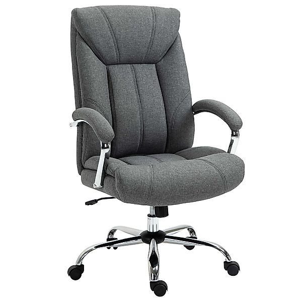Vinsetto Bürostuhl ergonomisch höhenverstellbar mit Wippfunktion in Grau fü günstig online kaufen