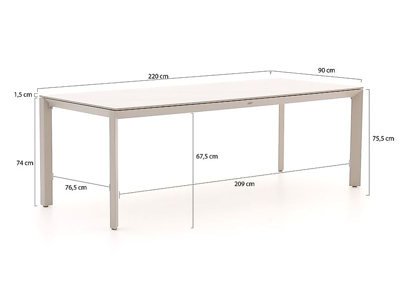 Bellagio Sestino Gartentisch 220x90cm günstig online kaufen