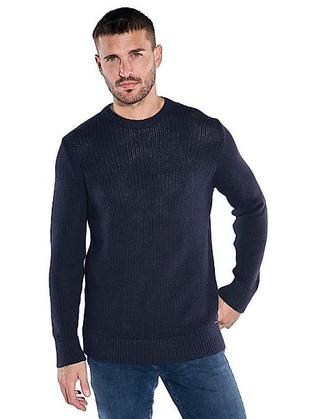 emilio adani Rundhalspullover Herren Pullover strukturiert, Indigoblau günstig online kaufen