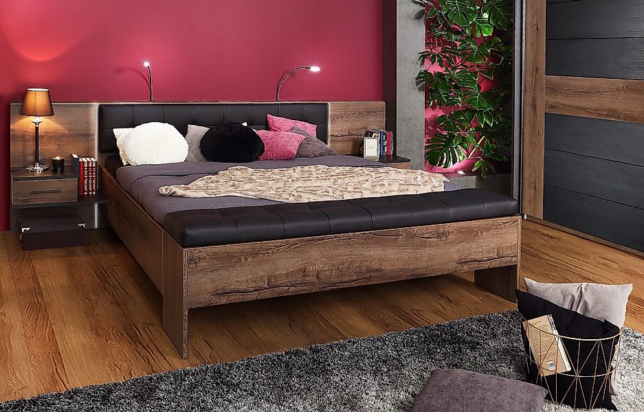 freiraum Bettanlage Bellevue, in Schwarz Eiche/ günstig online kaufen