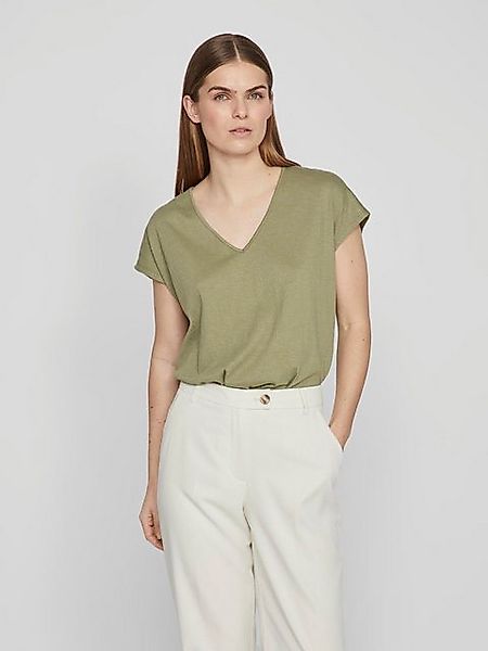Vila T-Shirt Legere mit Spitzen Details V-Ausschnitt VISYMA V-NECK CAP SLEE günstig online kaufen