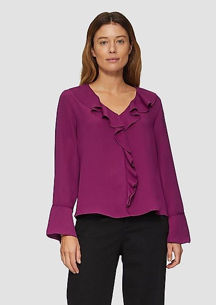 s.Oliver Langarmbluse Bluse Volantbluse mit V-Ausschnitt günstig online kaufen