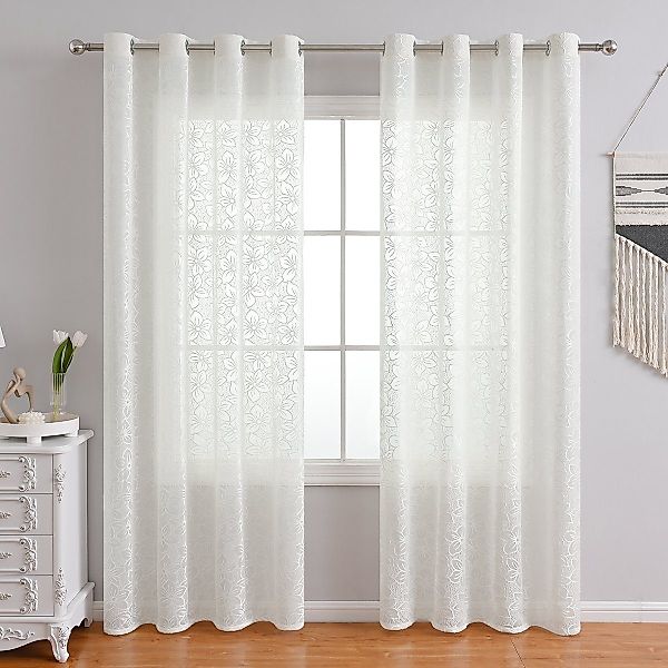 BYSURE Gardine (2 St), Ösen, halbtransparent, günstig online kaufen
