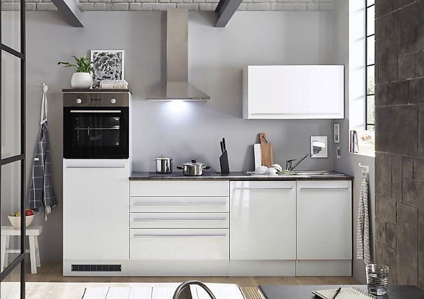 Küchenblock 260 cm inkl. Elektro-Set inkl. Einbauspüle Jazz 6 von Bega Fron günstig online kaufen
