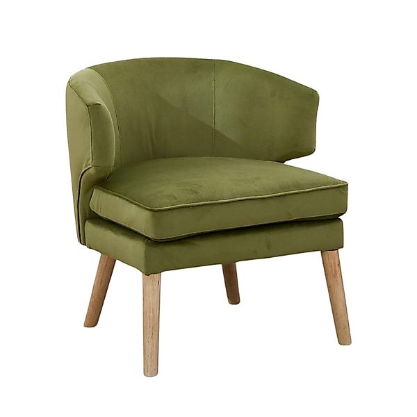 CHAIRUS Loungesessel Chenille/Samt-Sessel mit Holzbeinen&Doppelkissen für günstig online kaufen