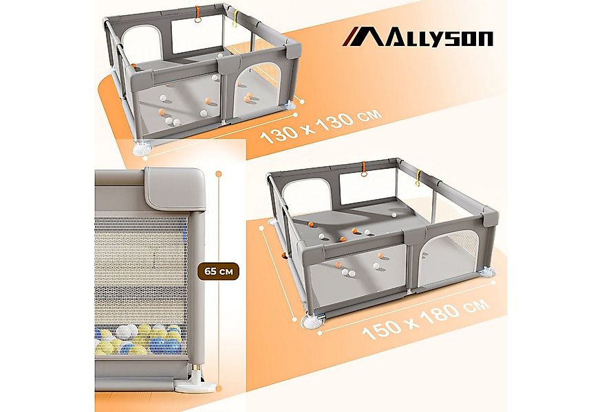 Allyson Laufgitter Faltbarer Laufstall Baby mit Matte, Baby Playpen Kinderl günstig online kaufen