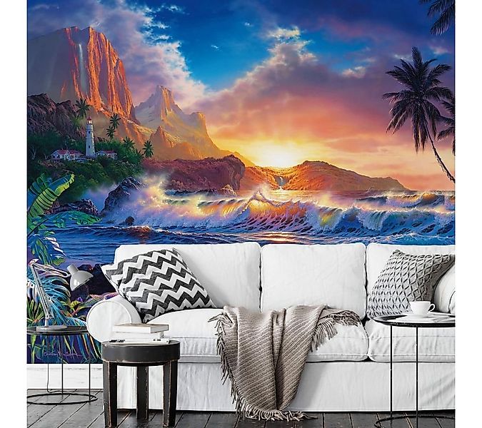 K&L Wall Art Fototapete Große Fototapete Sonnenuntergang Papiertapete Fanta günstig online kaufen