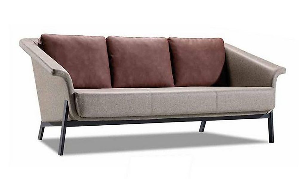 JVmoebel Sofa Graues Polstersofa Designer Textilcouch Wohnzimmer Dreisitzer günstig online kaufen