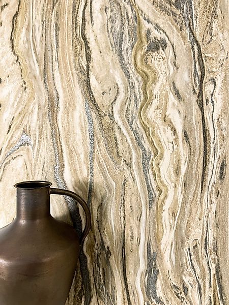 Newroom Vliestapete, Beige Tapete Modern Marmor günstig online kaufen